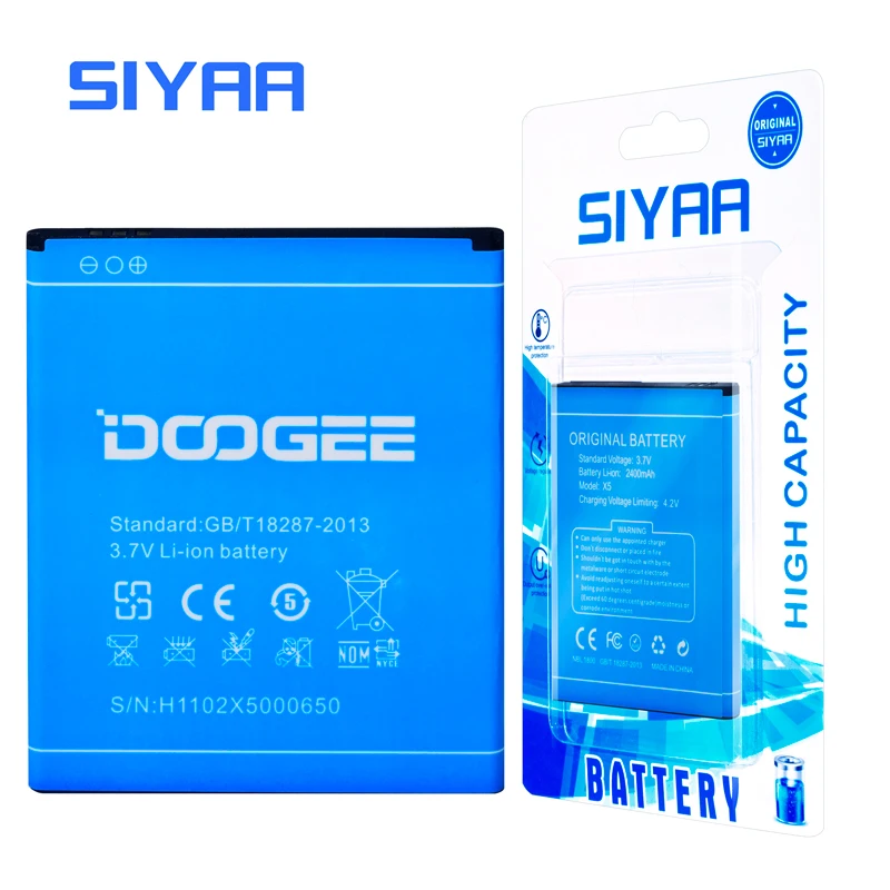 Новая SIYAA Оригинальная батарея Для Doogee X5 батареи 2400 мАч Напряжение 3,7 в Замена литий-ионная батарея высокого качества