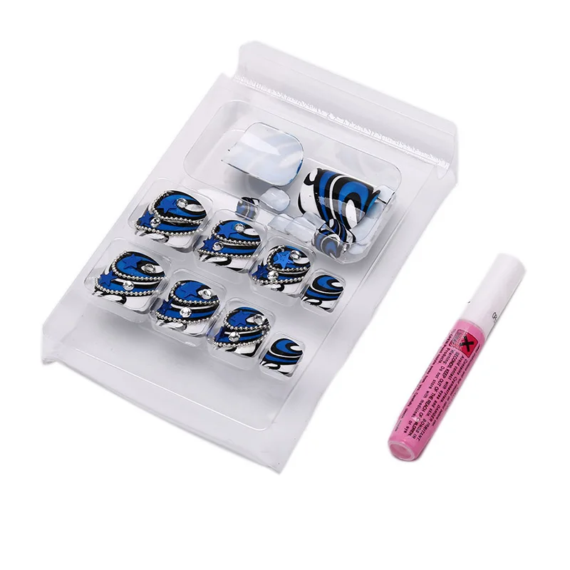 24pcs+2g Glue Foot Toenail Art Stickers Shining Stars Foot Toenail Nail Art Stickers Fake Stars DIY Decoration Decals Fashion