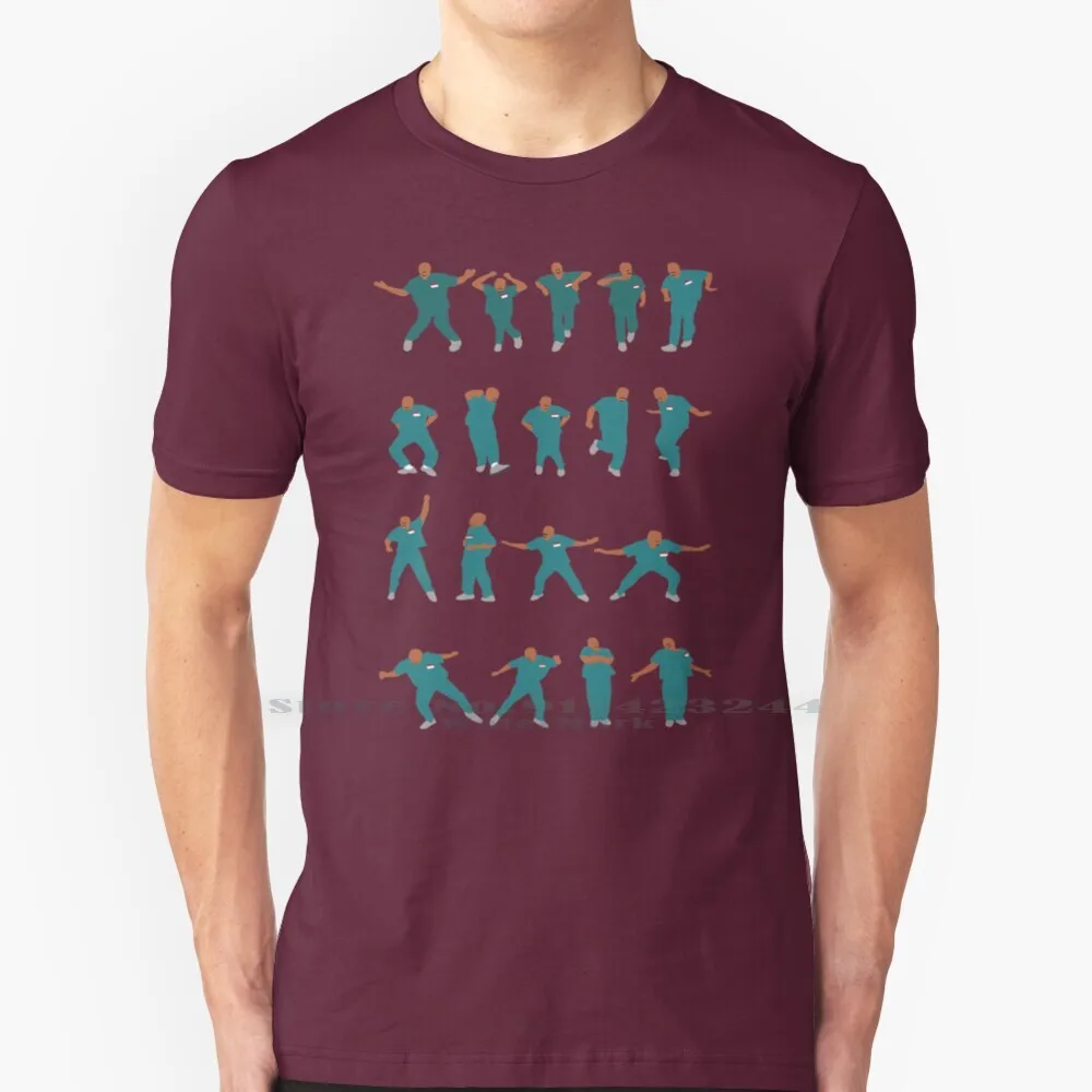 The Turk Dance T Shirt 100% Puro Cotone Scrub Tv Chirurgo Dance Air Band Cool Kats Cool Cats Donald Faison Poison Chris Turk