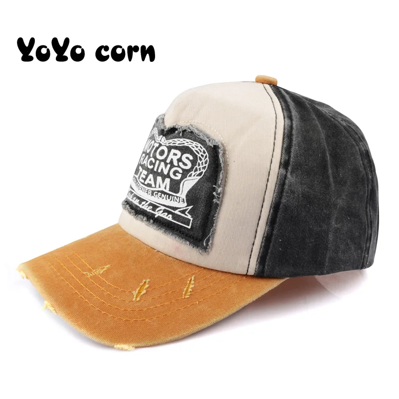 YOYOCORN, Весенняя хлопковая бейсболка, бейсболка, летняя кепка, хип-хоп облегающая Кепка, головные уборы для мужчин и женщин, разноцветные - Цвет: Yellow and white