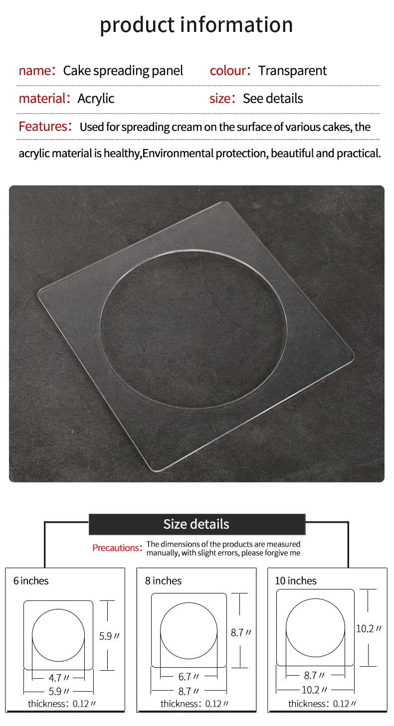 5pcs Grattoir De Gâteau De Transparent Raclage De Nouilles De Riz En