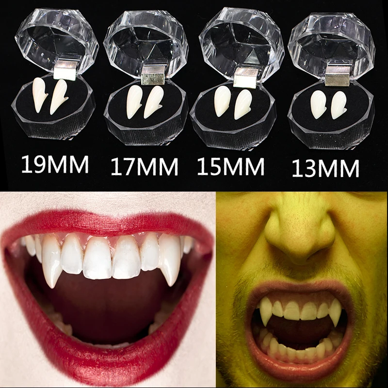 1pair Cosplay Tooth Dentures Props DIY Resin Halloween Costume