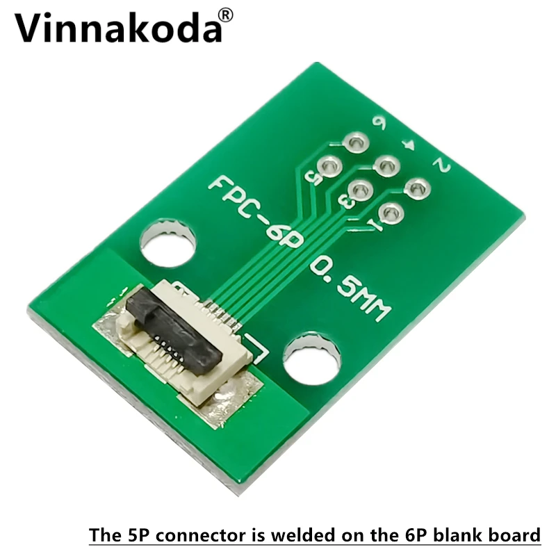 5PCS FFC/FPC adapter board 0.5MM-5P to 2.54MM welded 0.5MM-5P flip-top connector ffc fpc adapter board