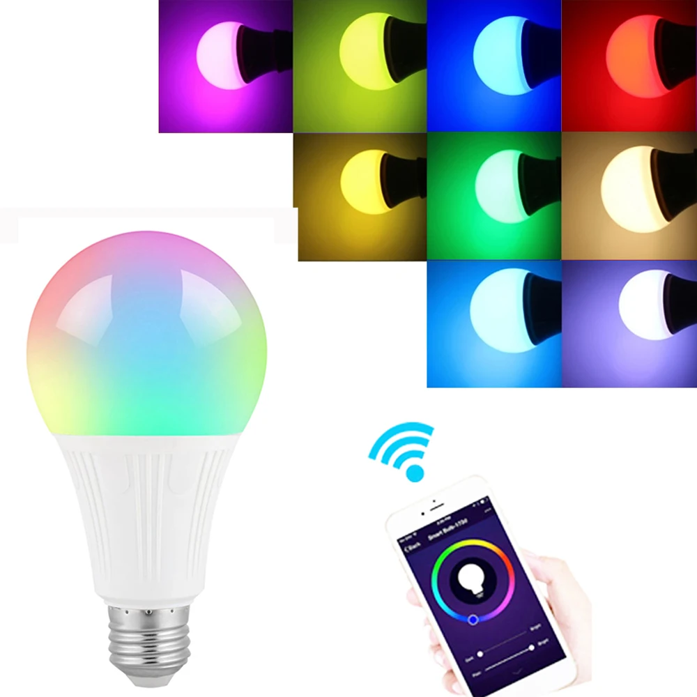  LED Bulb Smart Wifi Bulb Led Light RGBW 10W E27/E26/B22 APP Remote Control Color Work With Amazon A - 4000008629547
