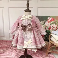 Испанское плотное шерстяное платье для девочек детское маленькое ароматное стильное платье принцессы вечерние винтажные платья для дня рождения для малышей modis vestidos Y2573