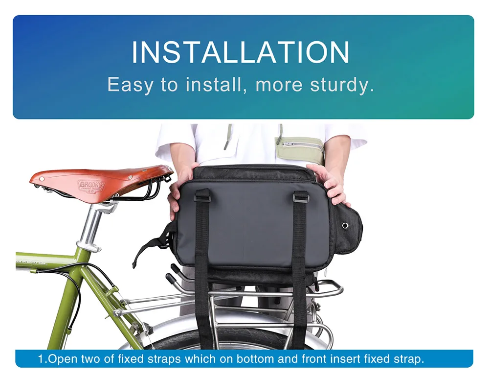 Rhinowalk 12L MTB Bicycle Luggage Rack Bag Waterproof Cycling Saddle Rack Trunk Bags 12L Camera Bicycle Accessories (9)