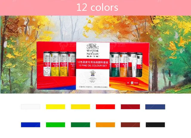 12COLOR Winsor& Newton, 12/18 цветов, профессиональный набор масляных красок для художника, масляная краска, рисование, художественные краски, принадлежности - Цвет: 12COLOR