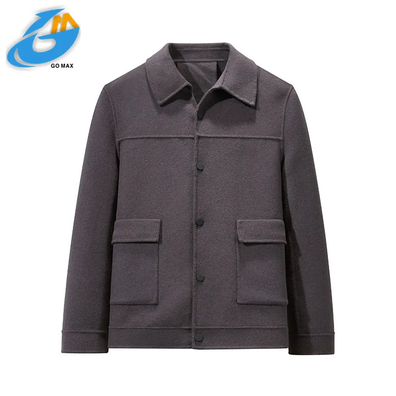 BNLD-9002-Grey Зимняя шерстяная куртка мужская Высококачественная шерстяная облегающее пальто в повседневном стиле шерстяное пальто с воротником Мужская короткая хлопковая куртка с воротником - Цвет: BNLD-9002-Grey