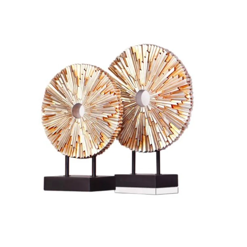 

American style Resin round plates ornaments for porch/ TV cabinet /living room handmade resin sun craft arts