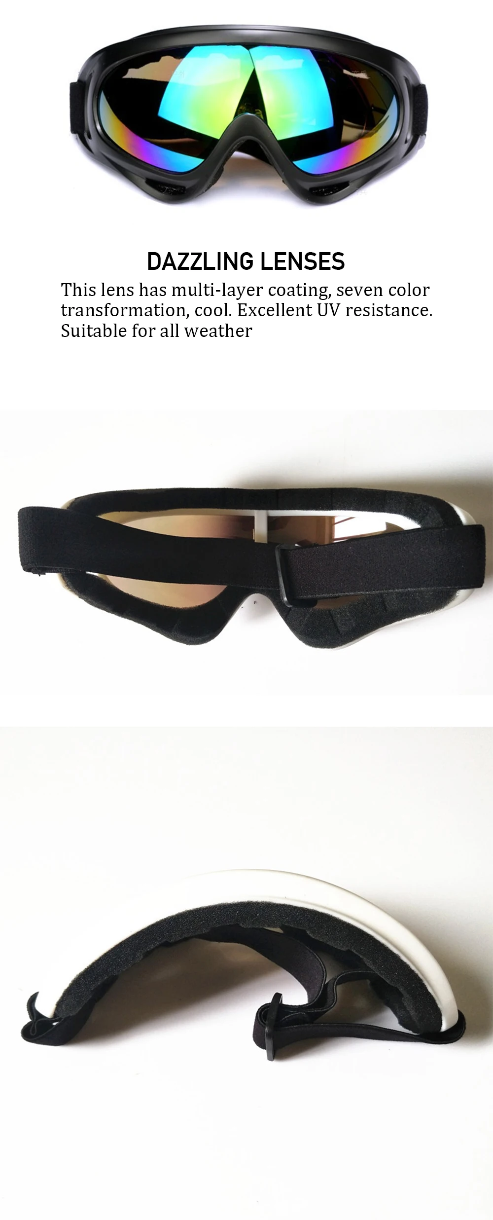 Уличные очки для катания на лыжах X400 мотоциклетные ветрозащитные очки 1 шт. анти-шок защитные очки для снегохода Модные женские и мужские