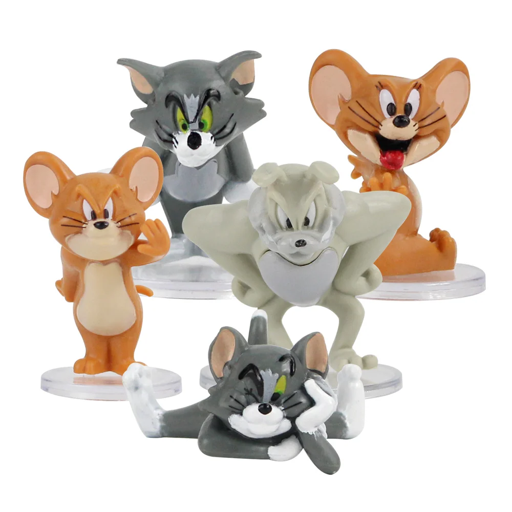 

5pcs/set Cartoon Tom & Jerry Cat and Mouse Mini PVC Figures Kids Toys Dolls