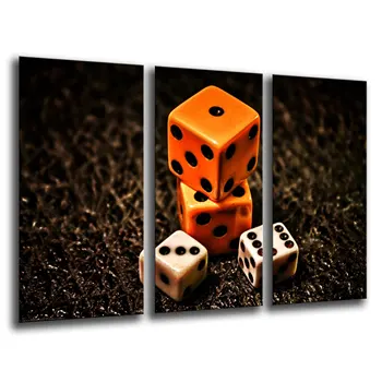 

Dice game Vintage, photo print on wood, modern picture decorative 26124