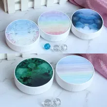 

Simple Marble Contact Lens Container Geometry Shape Contact Lens Case Portable Travel Glasses Container Women Contact Lenses Box