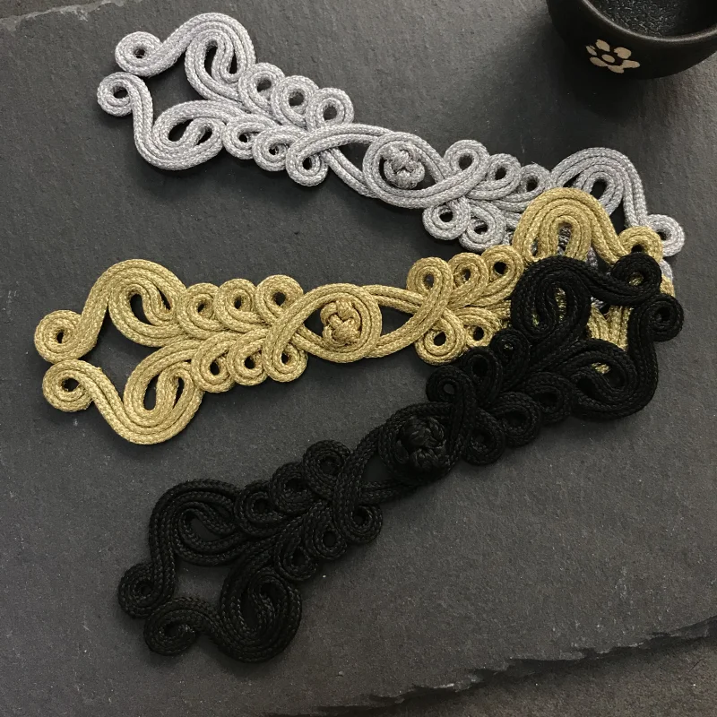 DoreenBeads Золотые и Серебряные Китайские лягушки пуговицы ручной работы кнопка для