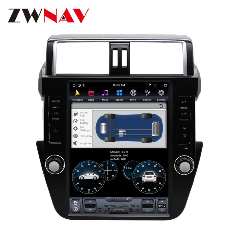Clearance Android 9.0 Tesla style Car GPS Navigation For TOYOTA Land Cruiser Prado 150 2014-2017 headunit multimedia radio tape recorder 3