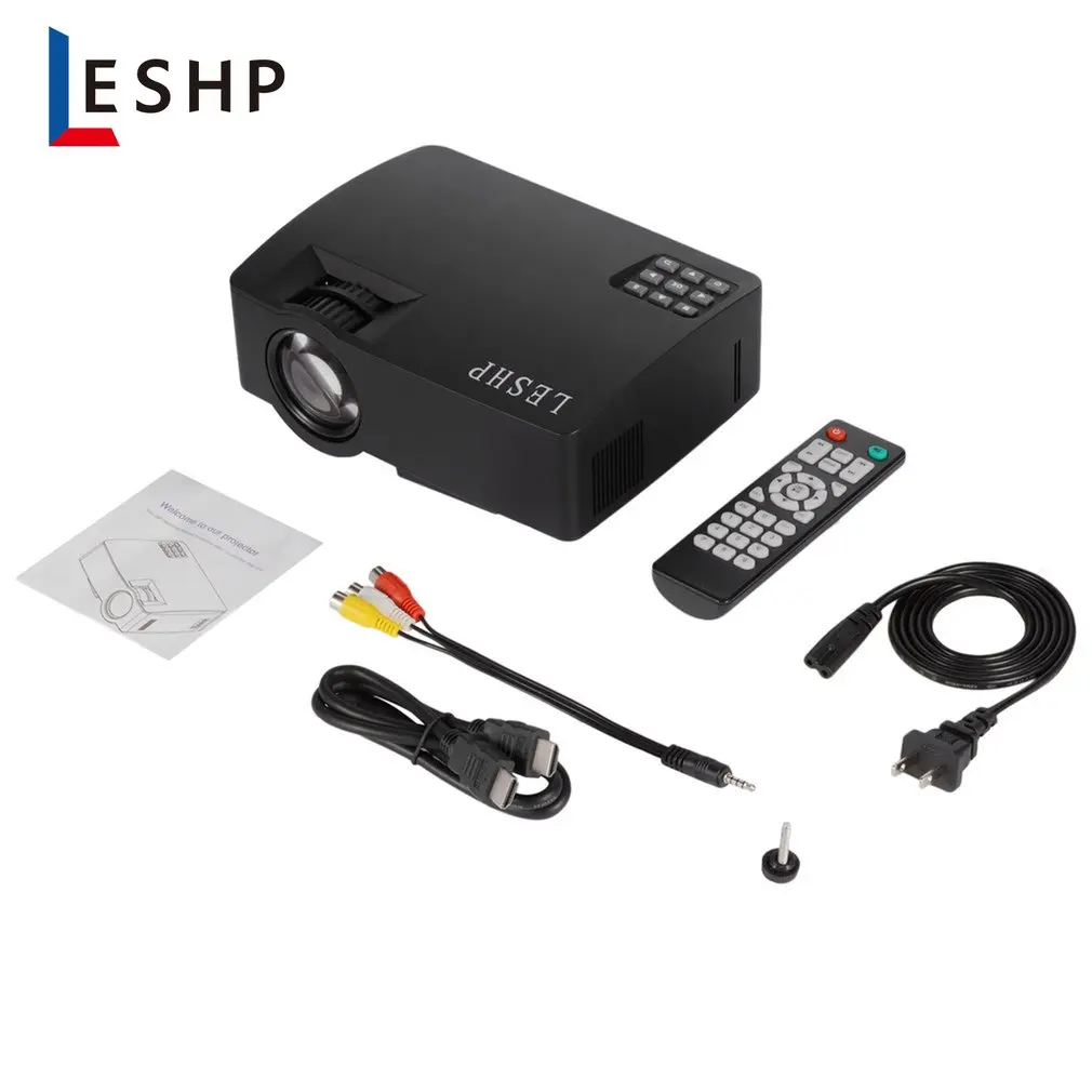 

LESHP 480P LED Light Source HD Video Audio Play High Fidelity Speaker Eye-protection Mobile Phone With Screen Home Projector