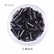 1# черный 2,8 мм* 2,3 мм* 7 мм медные трубки микро кольца/звенья/бусины/трубы инструменты для наращивания волос 1000 шт./лот 7 цветов на выбор