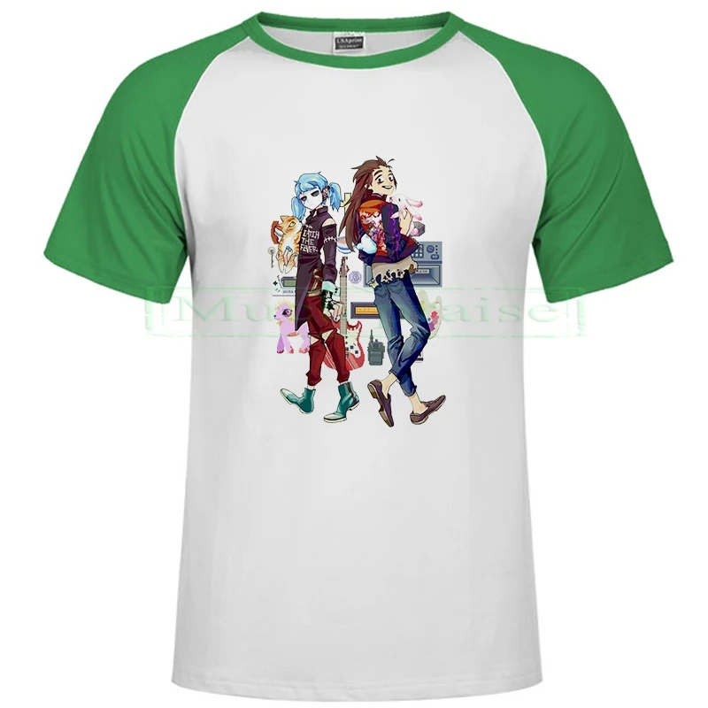 Raglan green 144 Новинка, мужские футболки Sally face, зеленая, белая, мужская мода, мультяшная футболка, Sally Face, цельные повседневные футболки, уличная одежда, топы - Цвет: Raglan green 144