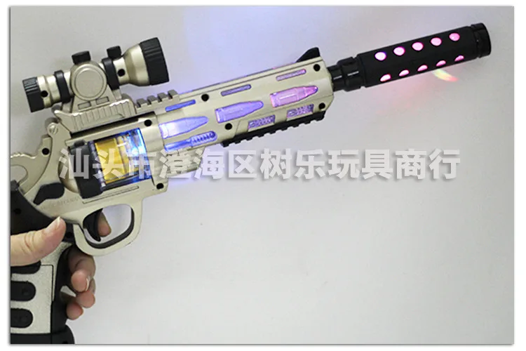 Electric Toy Pistol plastic Revolver toy guns Simulation Gunfire Light flashing Children's Toy Gun Sniper Revolver orbeez