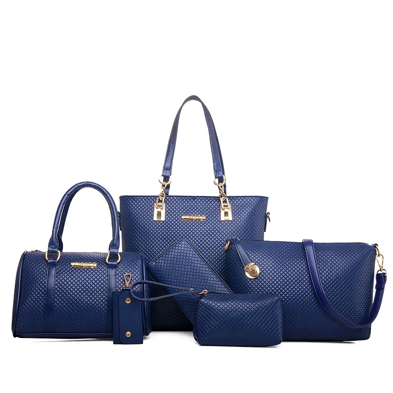 

2018 Embossed Lozenge Six Pieces Set Single-shoulder Bag for Women Handbag New Style Different Size Bags Fashion Shoulder Bag a