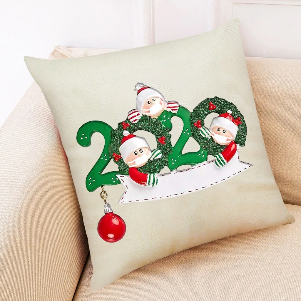 

Home Christmas Decor Cushion For Home Reindeer Santa Claus Tree Cushion Cover Christmas Ornament Xmas Gift Noel New Year 2021