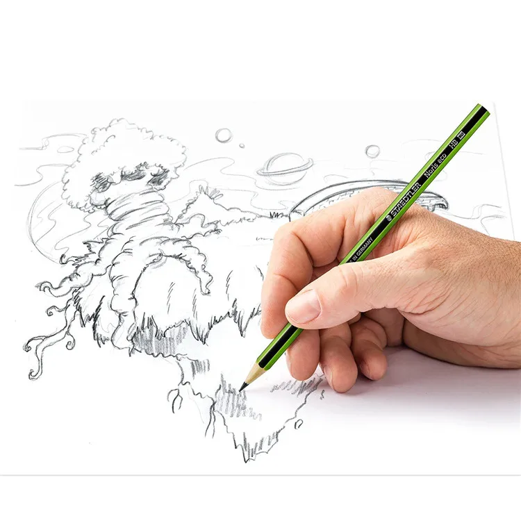12 шт. немецкий STAEDTLER WOPEX материал 180/182 HB/2 H/2B Рисование эскиза для начинающих карандаш цветной корпус ручки