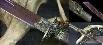 

High Quality Dragon Tiger Broadsword Dao Sword Sharp Damascus Steel Blade Chinese KungFu DaDao