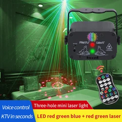 Luzes do palco led mini som ativado strobe dj disco laser lâmpada usb 5v rgb projetor efeito lâmpada festa de natal ktv iluminação