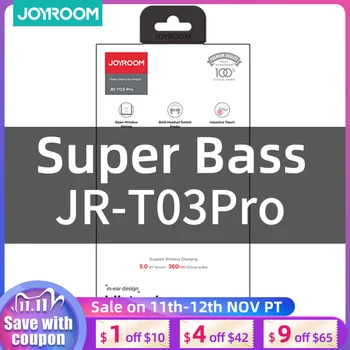 

2020 Joyroom T03Pro TWS Wireless Earphones Bluetooth 5.0 Noise-Reduction Support Headset Pop-up Win Wireless Charging 360mAh