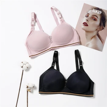 

Female Sexy Lingerie Bralette Comfy Wireless 3/4 Cup Women's Bra Solid Color Plus Size C D Cups Push Up Bras for Women Underwear