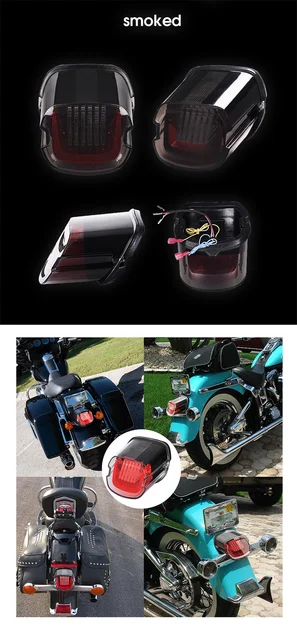 Universal Motorrad Seite Montieren LED Rücklicht Mit Kennzeichen Anzahl  Halterung Halter Für Bobber Touring Harley Sportster - AliExpress