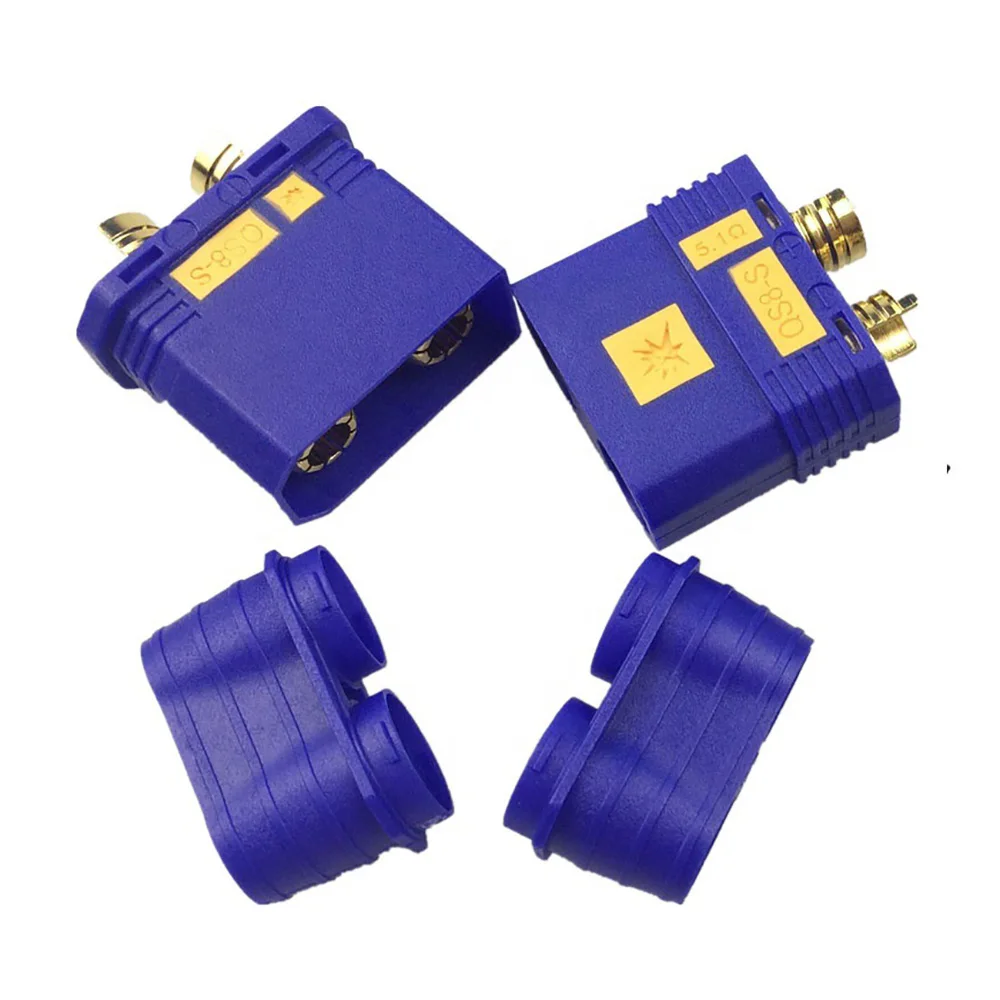 QS8-S 헤비 듀티 배터리 커넥터, 스파크 방지 골드 커넥터, RC 식물 보호 드론 자동차 모델용 대형 전원 플러그, 2/5 쌍
