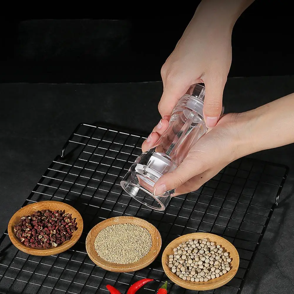 Spice Grinder Transparent Acrylic Manual Simple Operation Pepper Mill  Shakers for Home Spice Crusher