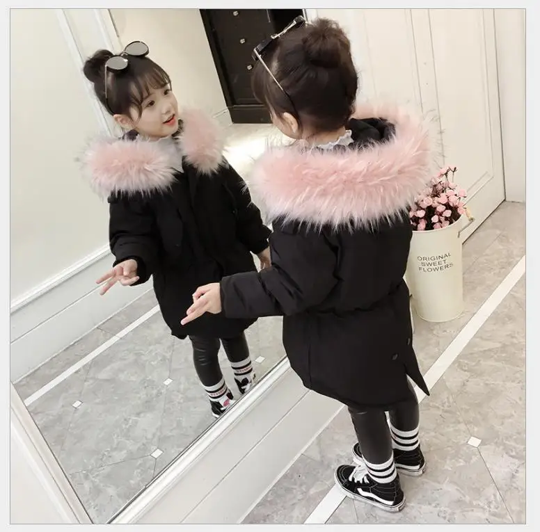 

Children's cotton-padded jacket with genuine fur collar 5