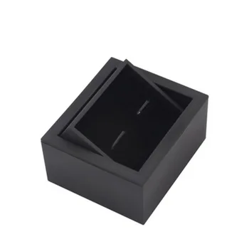 

New high-quality black feel glue flip clamshell rotating cufflinks box cuff nail packaging gift box Cufflinks Box