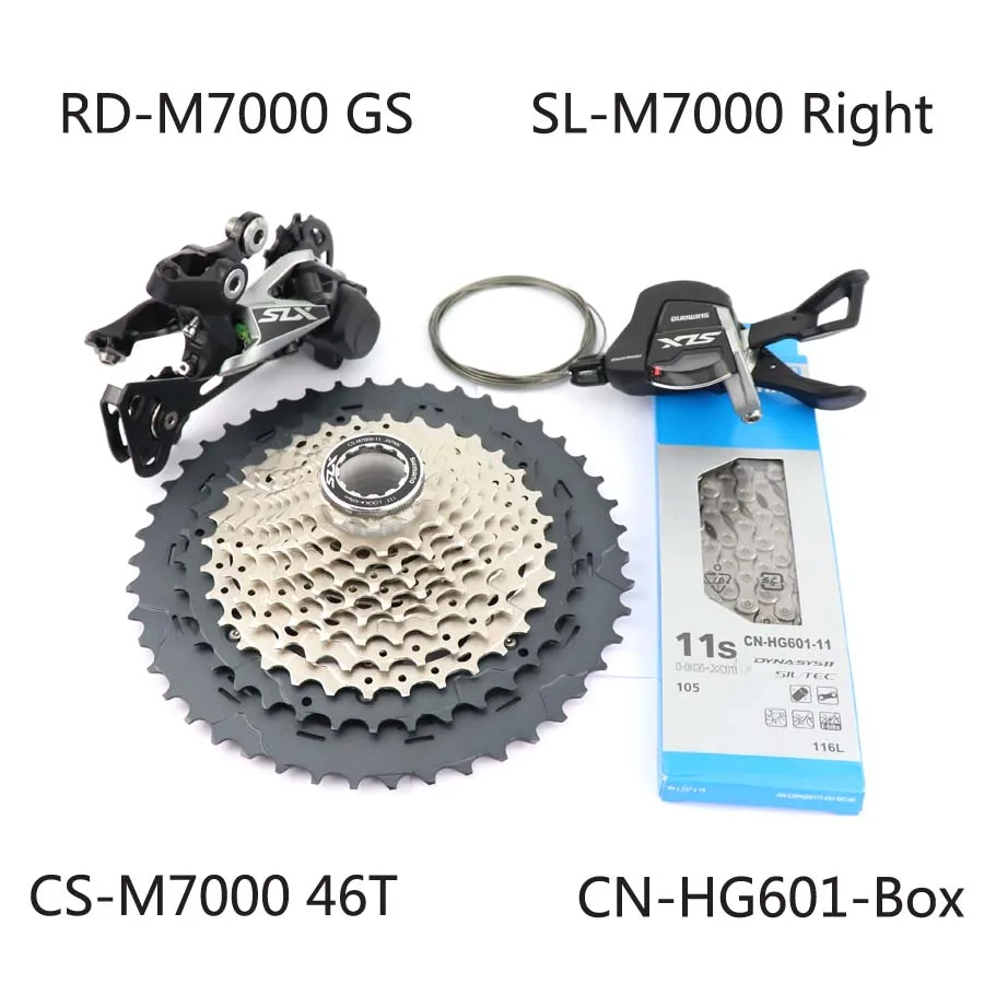 SHIMANO SLX M7000 группа MTB M7000 кассета sprocke 11 скорость 42T 46T M7000 задний переключатель рычаг переключения передач HG601 11 цепь скорости - Цвет: 11-46T box