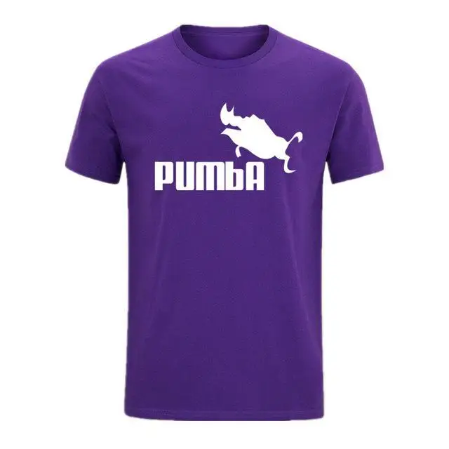 Новинка,, новинка, футболка, бренд PUMBA, принт, мужская, Swag, футболка, высокое качество, хлопок, 23, хип-хоп стиль, Vogue, короткий рукав, футболка для мужчин - Цвет: Purple-B