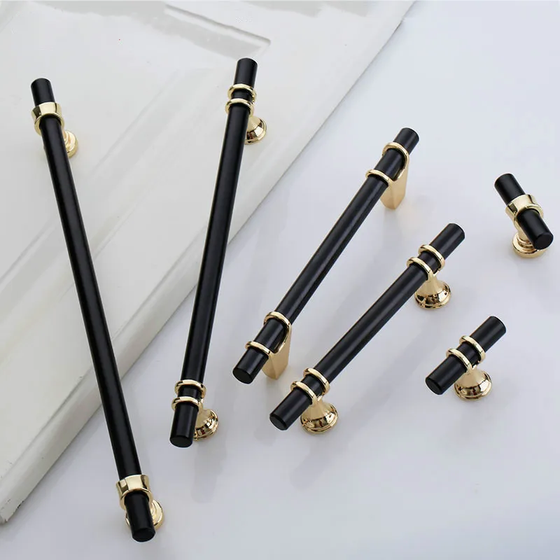 

Modern Minimalist Long Strip Cabinet Door Handles Drawer Knobs American Black Wardrobe Long Handles Furniture Hardware