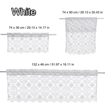 

New Printed Lace Short Curtains for Kitchen Polyester Fabrics Window Treatments Modern Door Rod Pocket Ready Made Kitchen Curtai