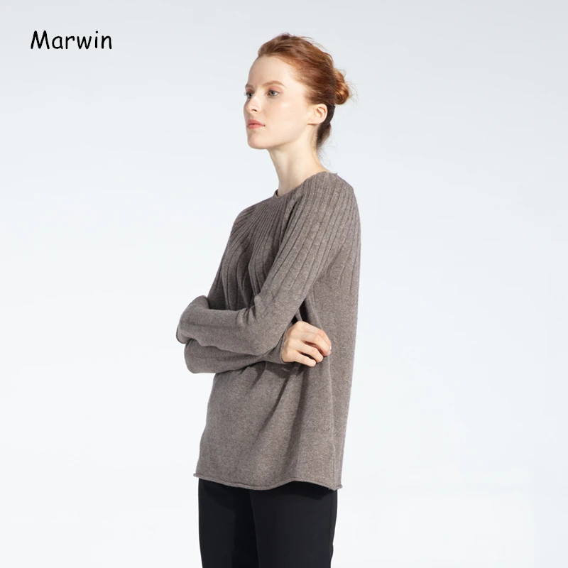 Marwin 2019 Новое поступление Твердые o-образным вырезом с рюшами толстые женские свитера высокий уличный стиль мягкие теплые женские вязаные пу... Marwin 2019 Новое поступление Твердые o-образным вырезом с рюшами толстые женские свитера высокий уличный стиль мягкие теплые женские вязаные пу...