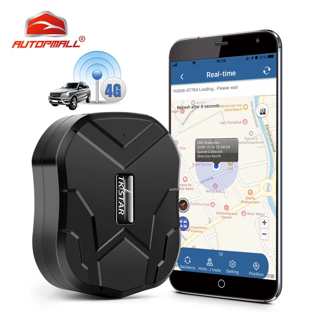 Автомобильный GPS-трекер AUTOPMALL 4G TKSTAR TK905 B 10000 мАч магнитный автомобильный