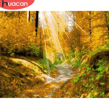

HUACAN DIY Pictures By Number Kits Home Decor Painting By Numbers Forest Scenery Drawing On Canvas HandPainted Art Gift