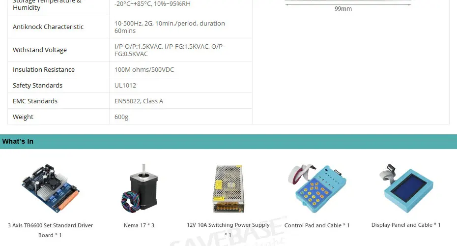 3 оси TB6600 контроллер 0-10A HB Nema17 шаговый двигатель 12В высокого качества блок питания для станка с ЧПУ комплект