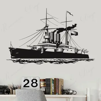 

Modern Ship Navy War Wall Decals Vinyl Home Decor Boys Room Teens Bedroom Computer Gameroom Sticker Removable Wallpaper 4396