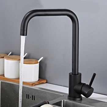 

BECOLA Free Shipping Matte Black Kitchen Sink Faucet Spout Kitchen Water Tap 360 Rotation Single Handle Mixer Tap
