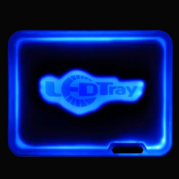 

Custom LoGo Cookies Tobacco Weed Portable Car Ash Runtz Glowing The Dark Rolling LED Glow Tray 16 Colors Lights with Remote