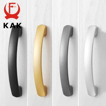 KAK Fashion Nordic Style Cabinet Knobs and Handles Zinc Alloy Furniture Handle Black Kitchen Handles Drawer Knobs Door Hardware