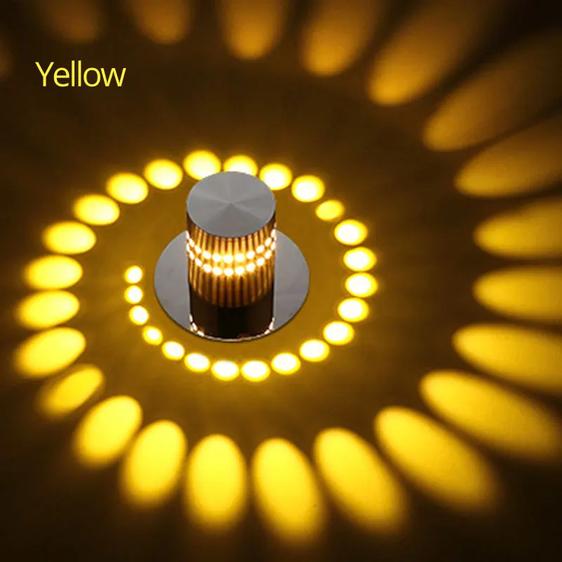 Yellow Современный поверхностный монтируемый светодиодный светильник RGB пульт дистанционного управления 3 Вт 6 Вт 9 Вт Настенный светильник передний Балконный светильник лампа для освещения подъезда и коридора встраиваемый светильник - Испускаемый цвет: Yellow