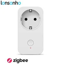 Lonsonho Zigbee умная розетка, розетка ЕС, работает с Echo Alexa Smartthings Wink Hub, автоматизация умного дома