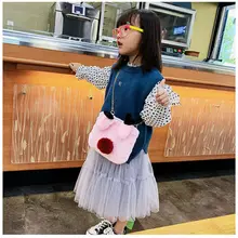 Маленькие сумки через плечо для детей, плюшевая сумка с ушками, милая сумка на плечо с цепочкой, сумка-тоут для детей, модная сумка-мессенджер для маленьких мальчиков и девочек